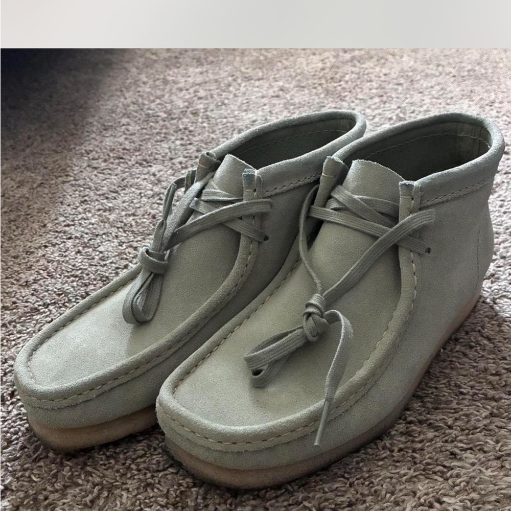 Sage Suede Clarks wallabee Ankle Boots